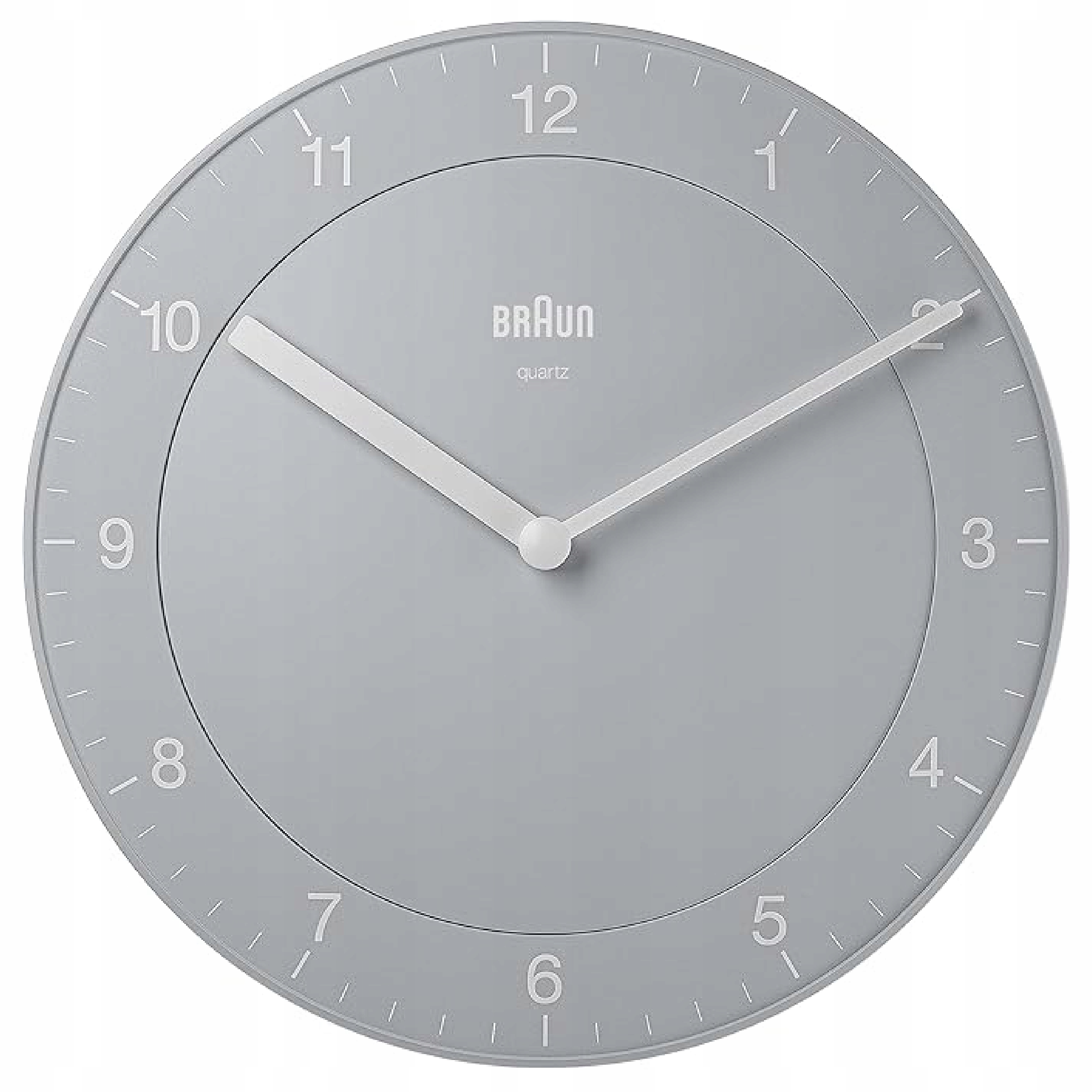 Braun nástěnné hodiny šedé klasické kulatý BC064 tichý mechanismus 20 cm Nové