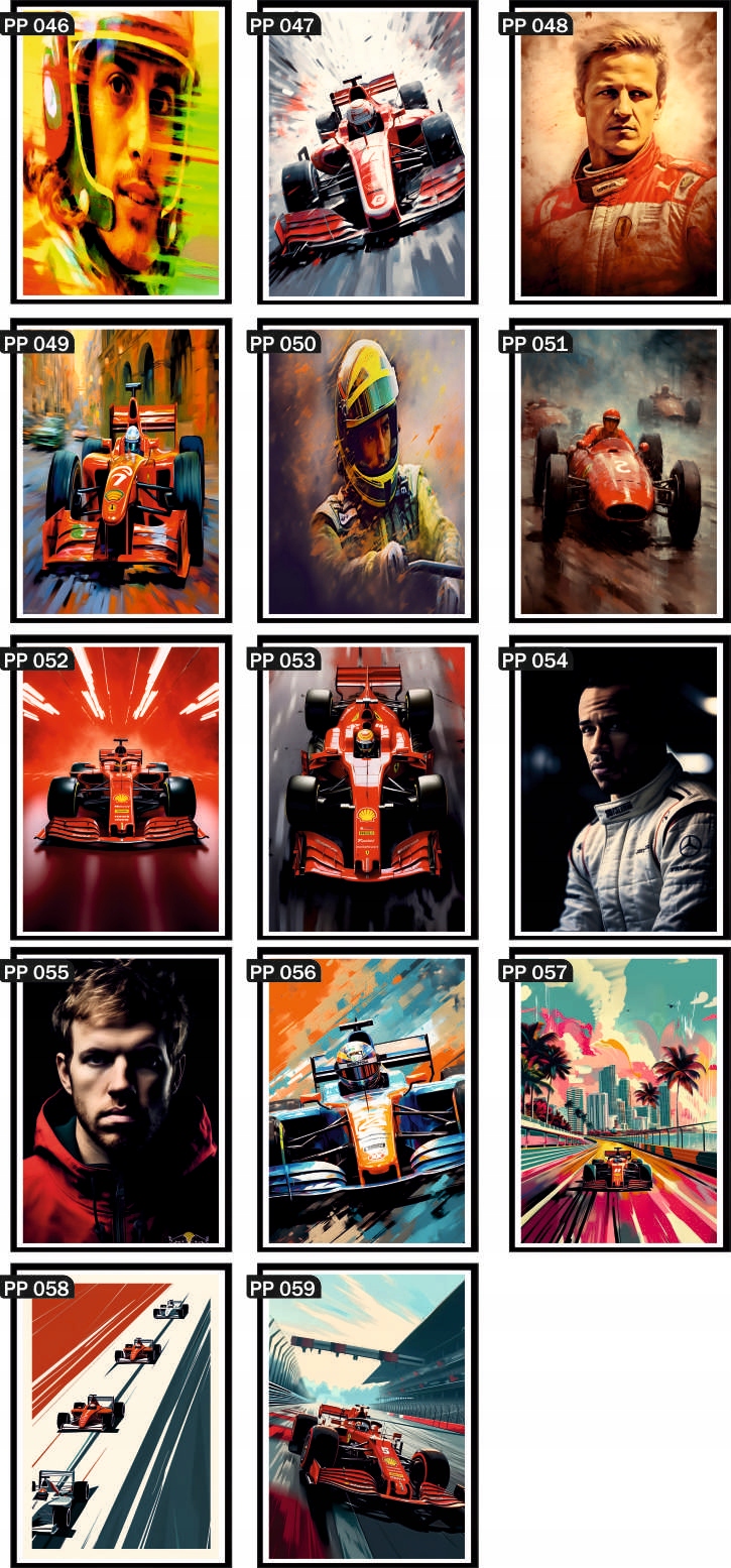 PLAKAT NA ŚCIANĘ DO SALONU OKŁADKA ZAWODNIKA FORMULA 1 LEGENDS 100x70 cm Rodzaj bez ramy