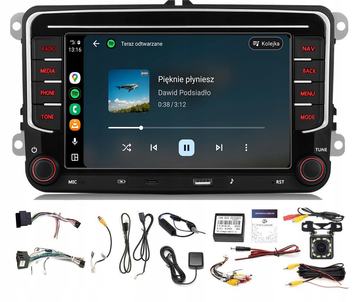 Rádio Navigácia Gps Android Vw Sharan 2010-2022 Wifi Carplay 6GB 128GB