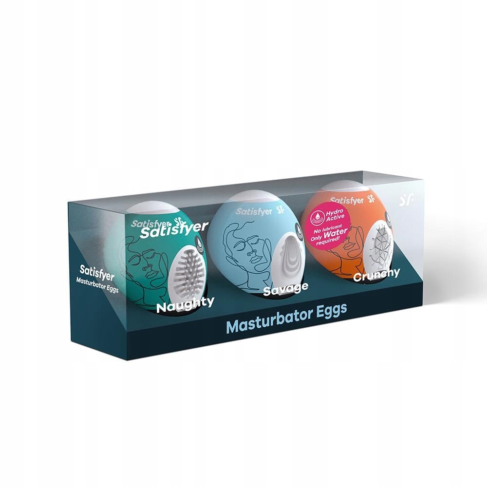 SATISFYER Zestaw Masturbatorów Jajek 3 Sztuki Hydroaktywne TPE