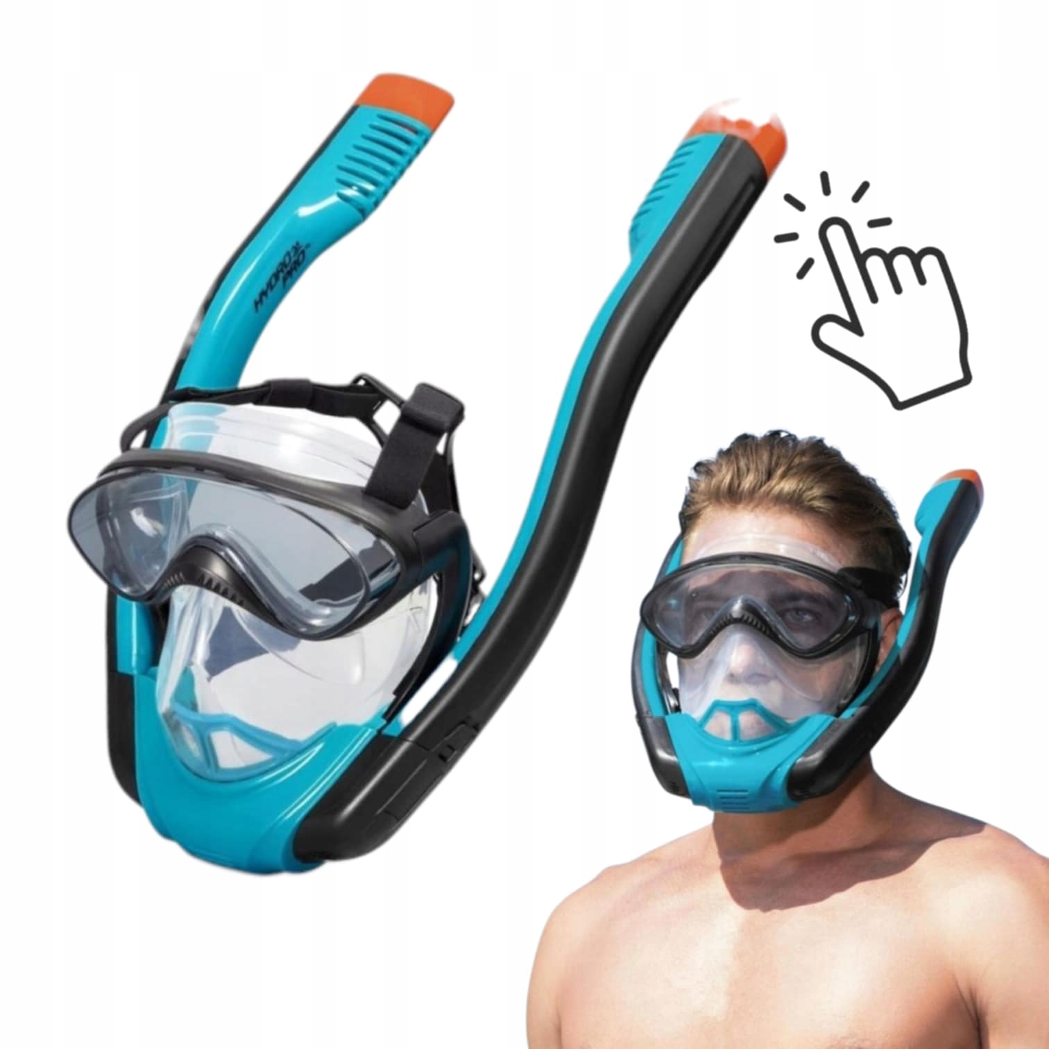 Potápěčské Brýle na potápění, celoobličejová, modrá, 14+ dětí, dospělí, prázdniny