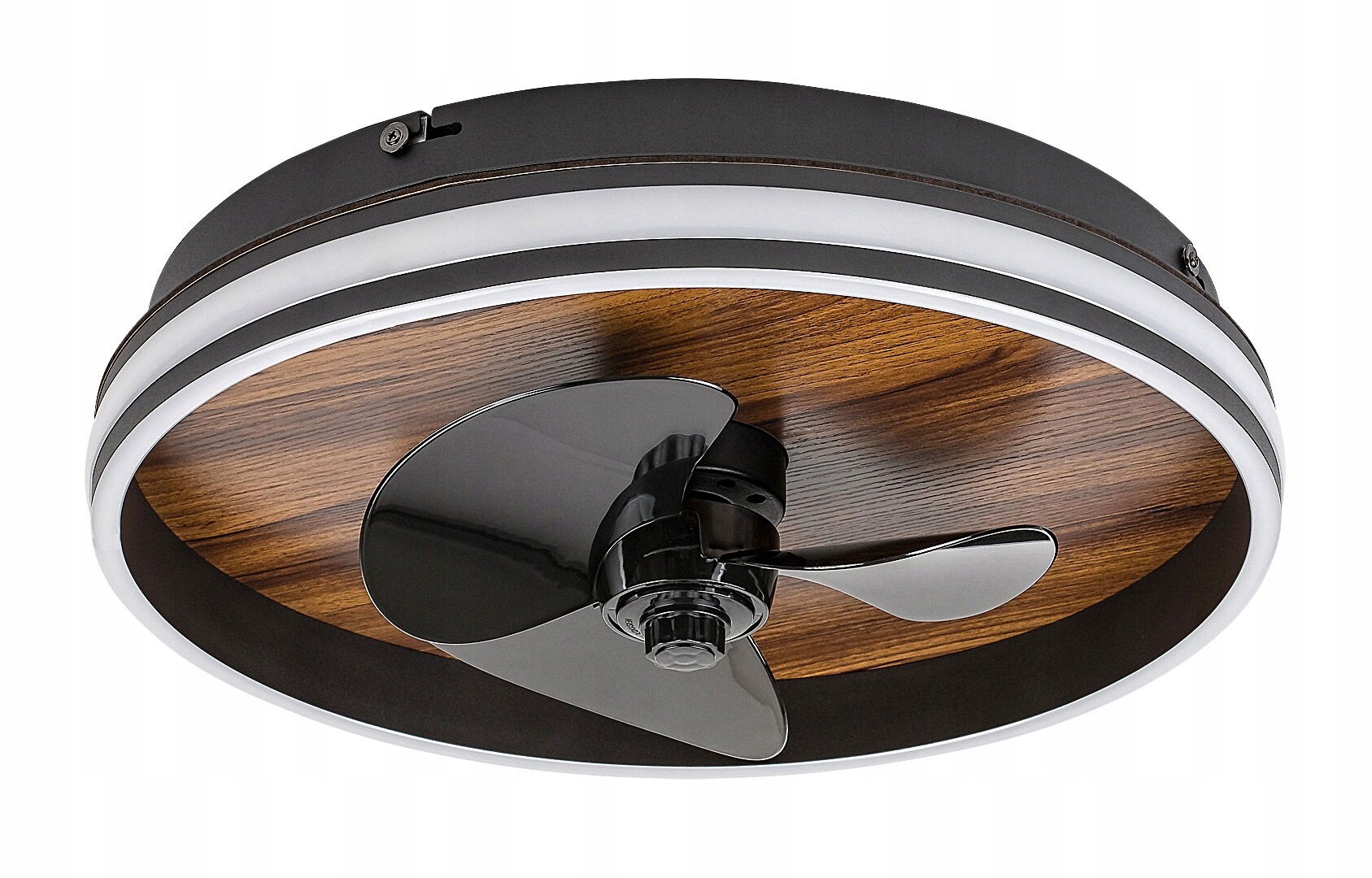 Stropný ventilátor s Led lampou Faustine 71016 čierny s drevom