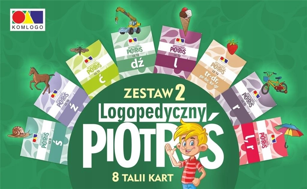 Komlogo Logopedyczny Piotruś zestaw 2 gra karciana do wymowy