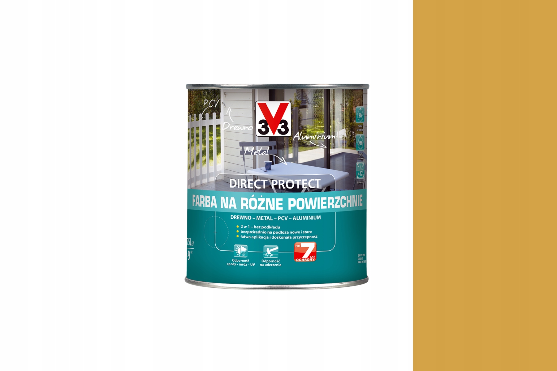 FARBA WIELOPOWIERZCHNIOWA V33 DIRECT PROTECT SATYNA SŁONECZNY 0,75L