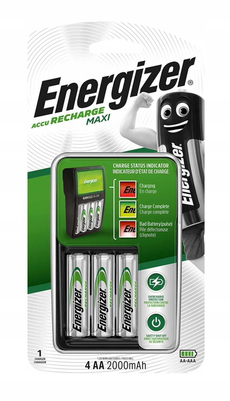 

Ładowarka Energizer Maxi + 4 Szt. Akumulatorków Aa