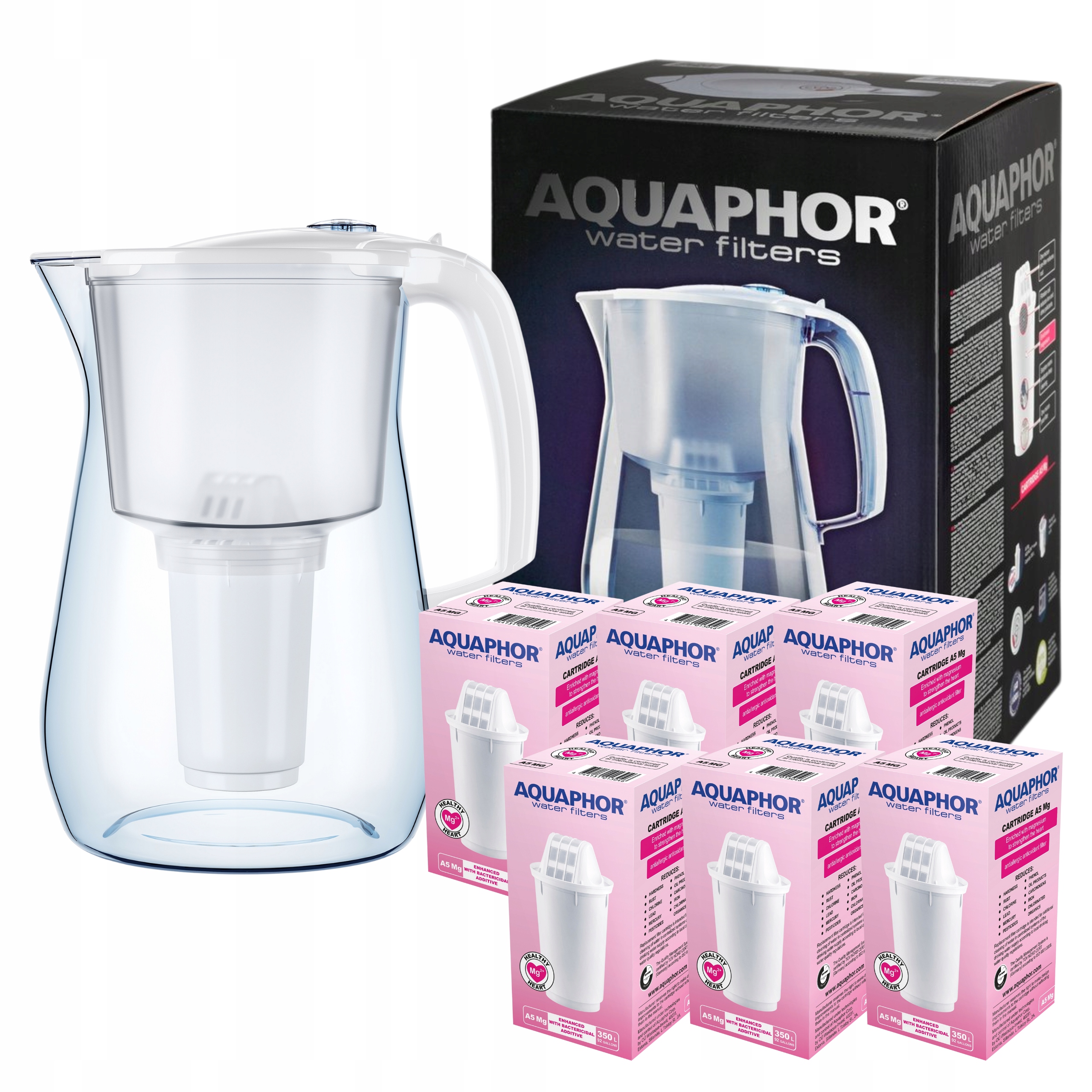 Dzbanek z filtrem do Wody Pitnej Aquaphor Provence 4,2L 6 filtrów A5 Mg
