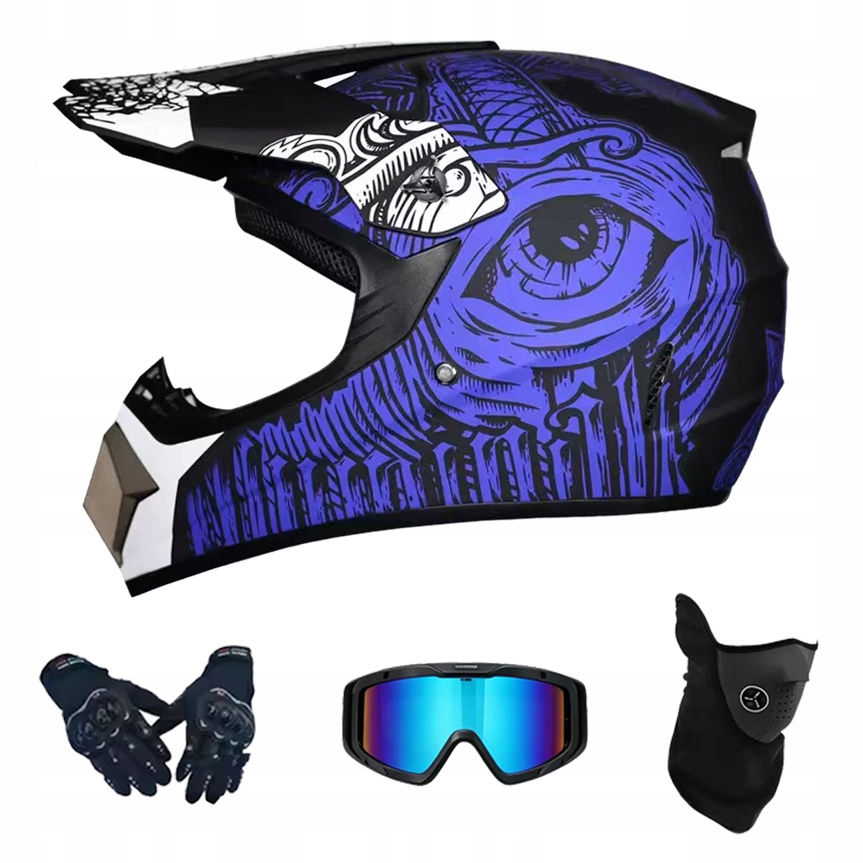 Helma Na Elektrickou Koloběžku Cross Enduro Quad Bmx Helma Brýle Rukavice L