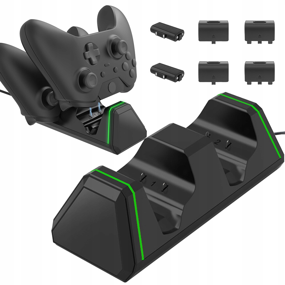 PODWÓJNA STACJA ŁADUJĄCA DO PADÓW XBOX ONE/ SERIES X 2 AKUMULATORY 800mah