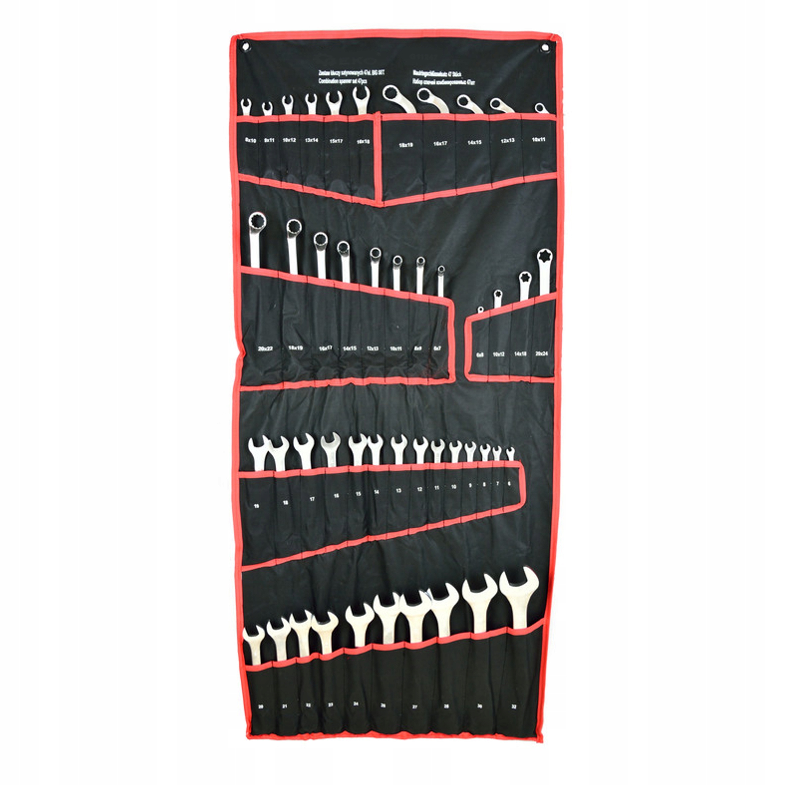 MEGA ZESTAW KLUCZY KLUCZE PLASKIE OCZKOWE 47el