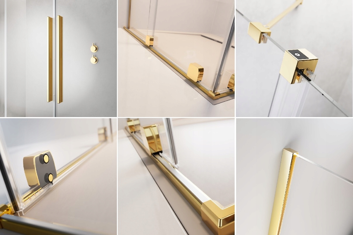 Drzwi FURO DWJ Gold 130x200 RADAWAY LEWE Złote Grubość szkła/szyby 8 mm