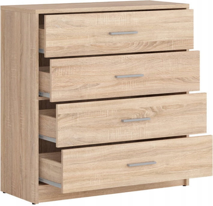 Komoda z Szufladami Nepo Black Red White Szerokość mebla 119 cm