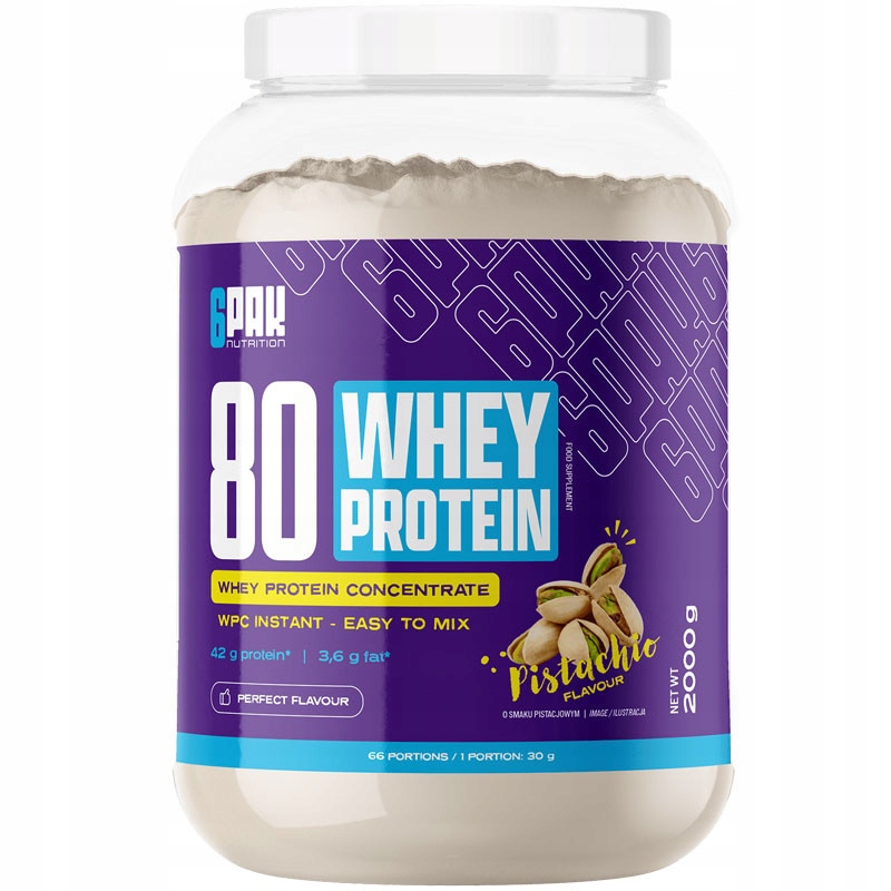 6PAK Nutrition 80 Whey Protein 2000 g Vysokoproteinový Koktejl