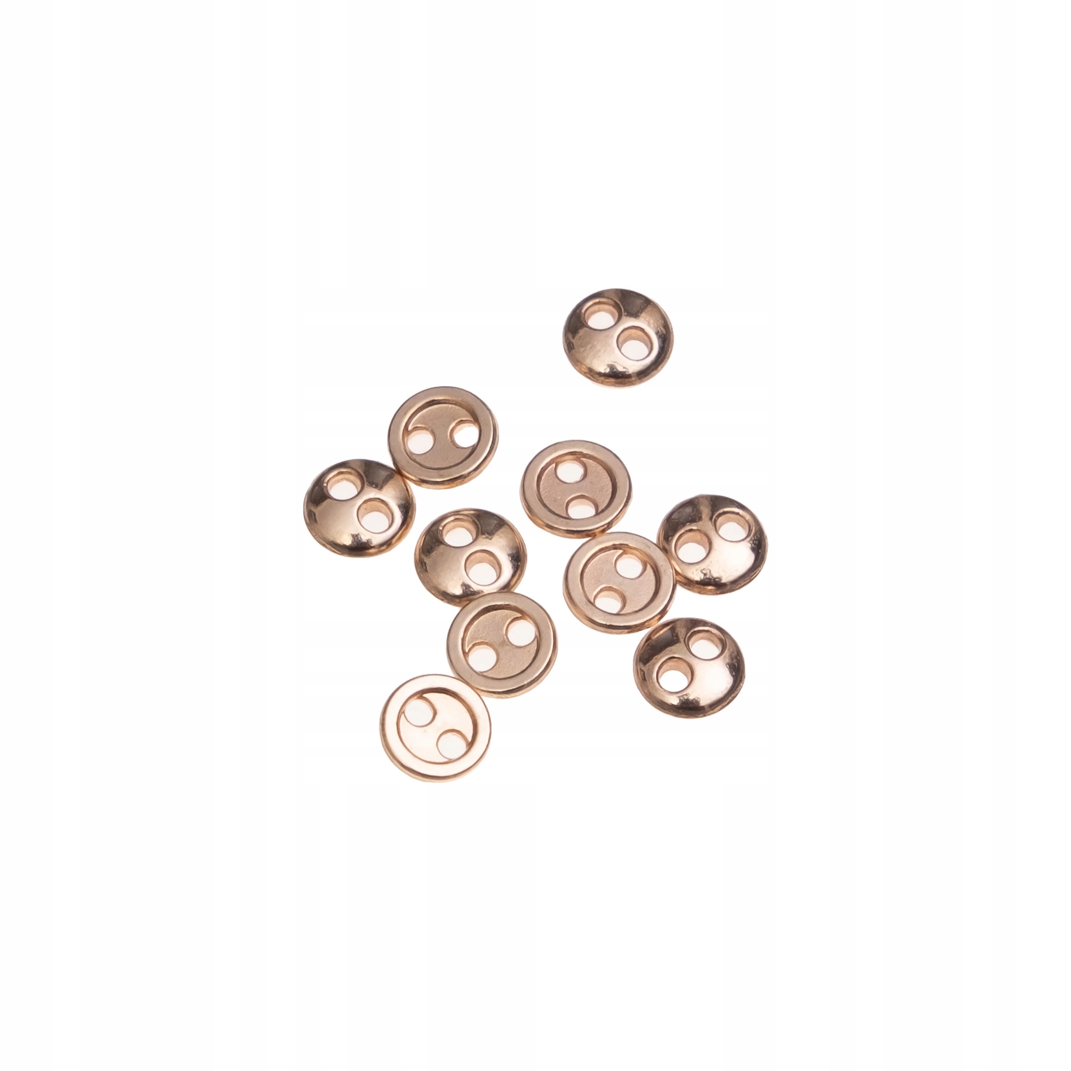 10szt mini guziczki metalowe 4mm złote