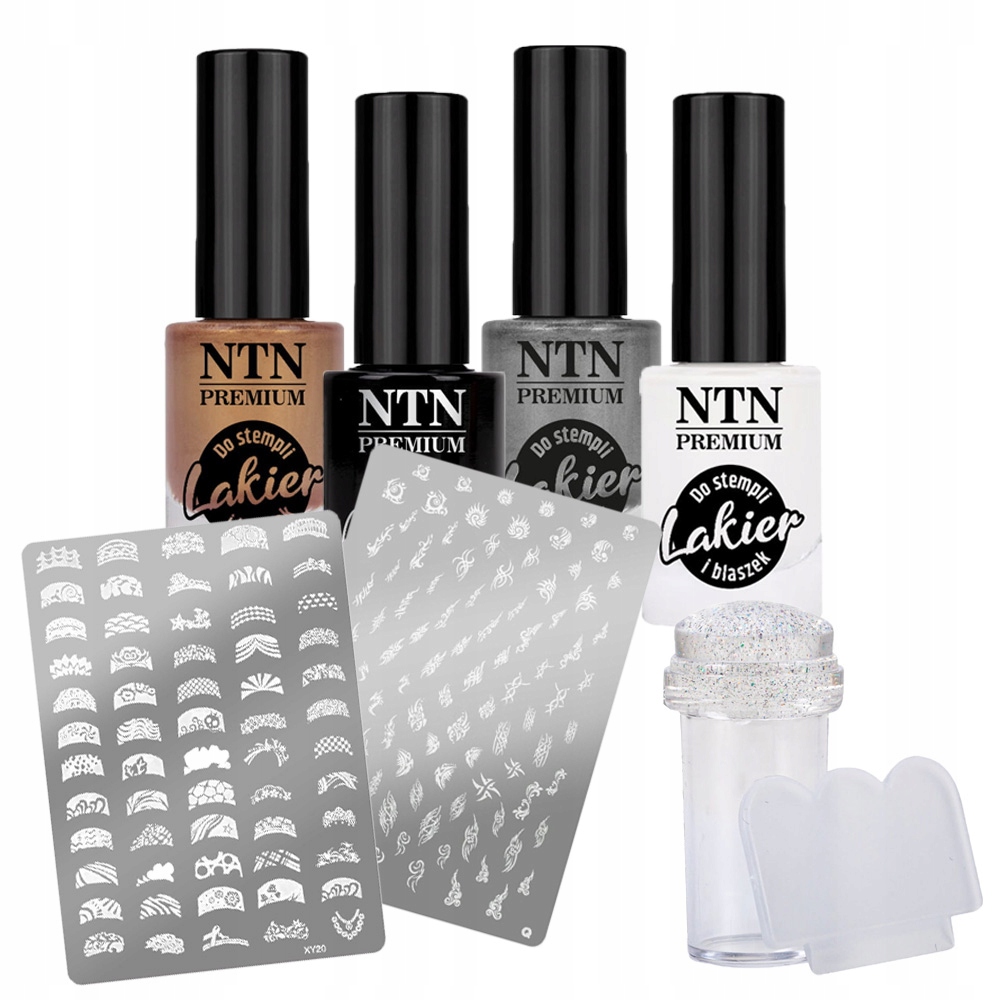 ZESTAW DO STAMPINGU STEMPLI WZORKÓW 3x BLASZKA 4x LAKIER + STEMPELEK
