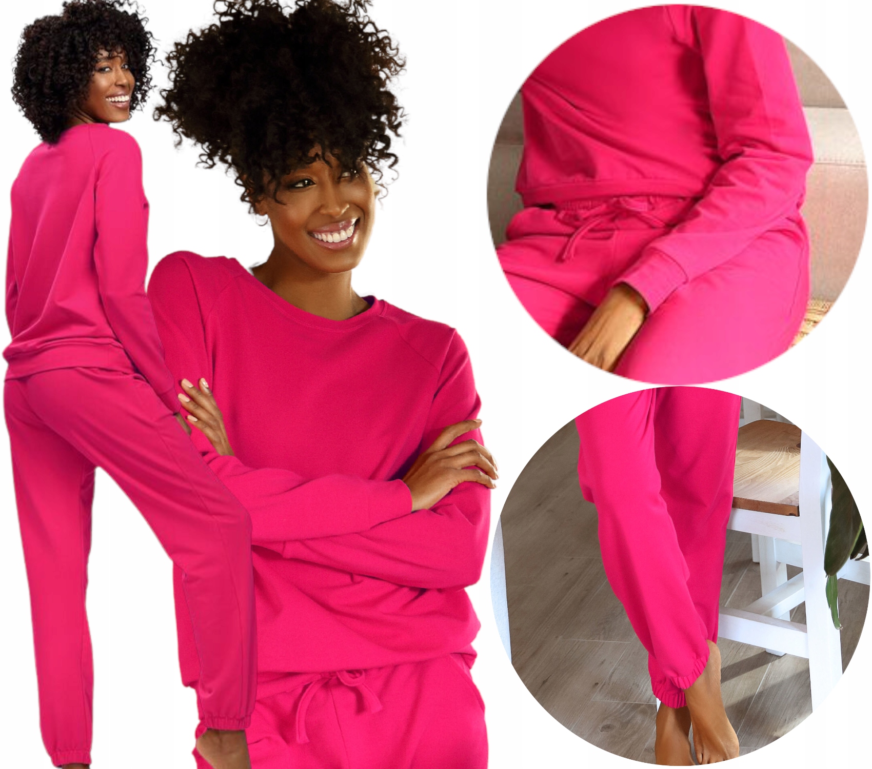 

Nowoczesny miły modny komplet/dres XXL malinowy