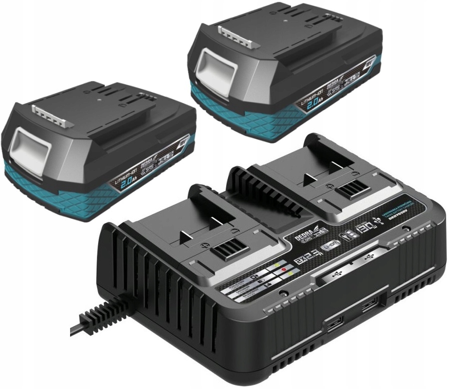 ŁADOWARKA DEDRA AKUMULATOR 2 stanowiska 18V 2x2Ah Kod producenta DED7038V