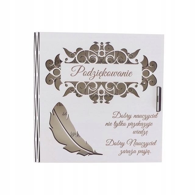 

Drewniane pudełko z podziękowaniem dla Nauczyciela