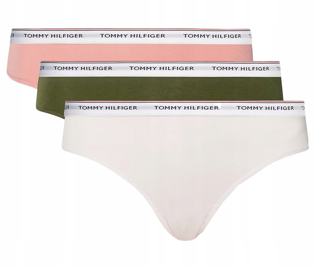 Tommy Hilfiger Dámské Kalhotky 3 Pack Bikini Zelené/růžové r.XS