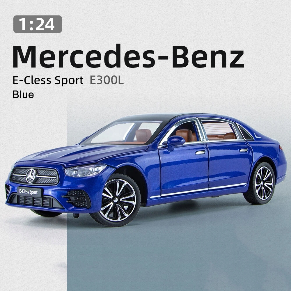 Model samochodu 1:24 Mercedes Benz E300 Metalowy Niebieski Kolor biały