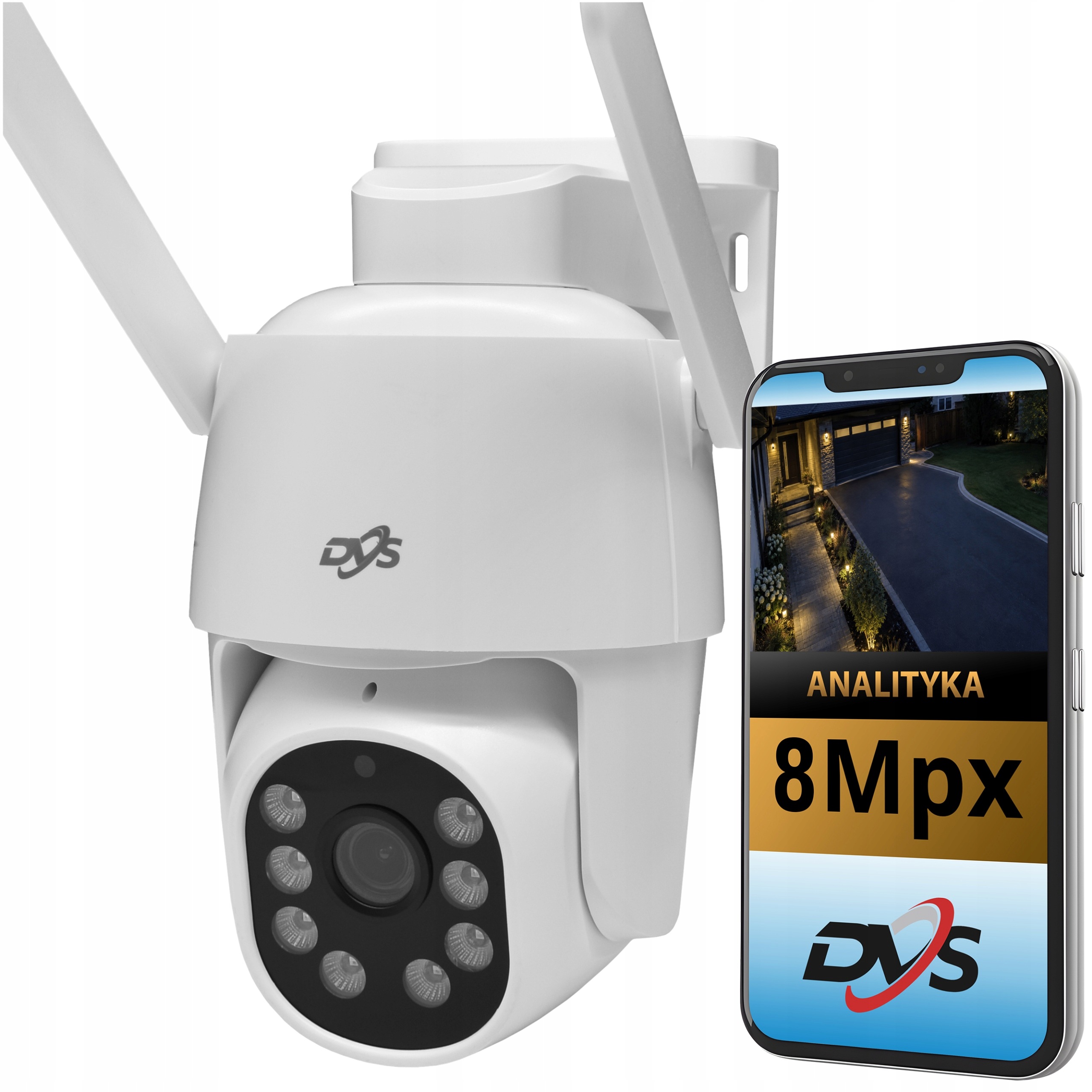 Otočná Kamera Wifi 8Mpx Uhd Dvs Venkovní Ip Aplikace Camhipro Ir Led