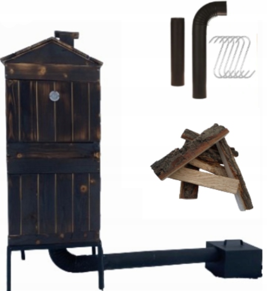 Velká Zahradní Udírna Dřevěná Ohniště Háky Trubky InMyGarden Premium