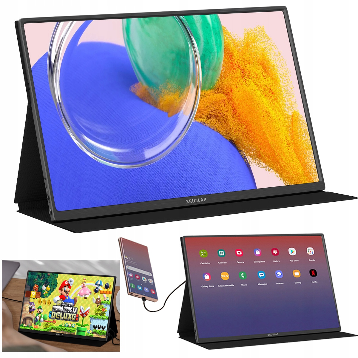 Monitor przenośny Do Laptopa Telefonu Konsoli 16" 2560x1600 Zeuslap P16K