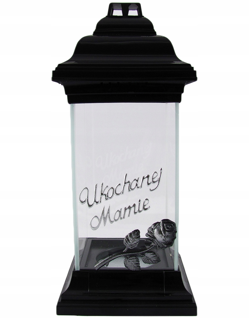 

Znicz szklany z dedykacją dla mamy ukochanej mamie