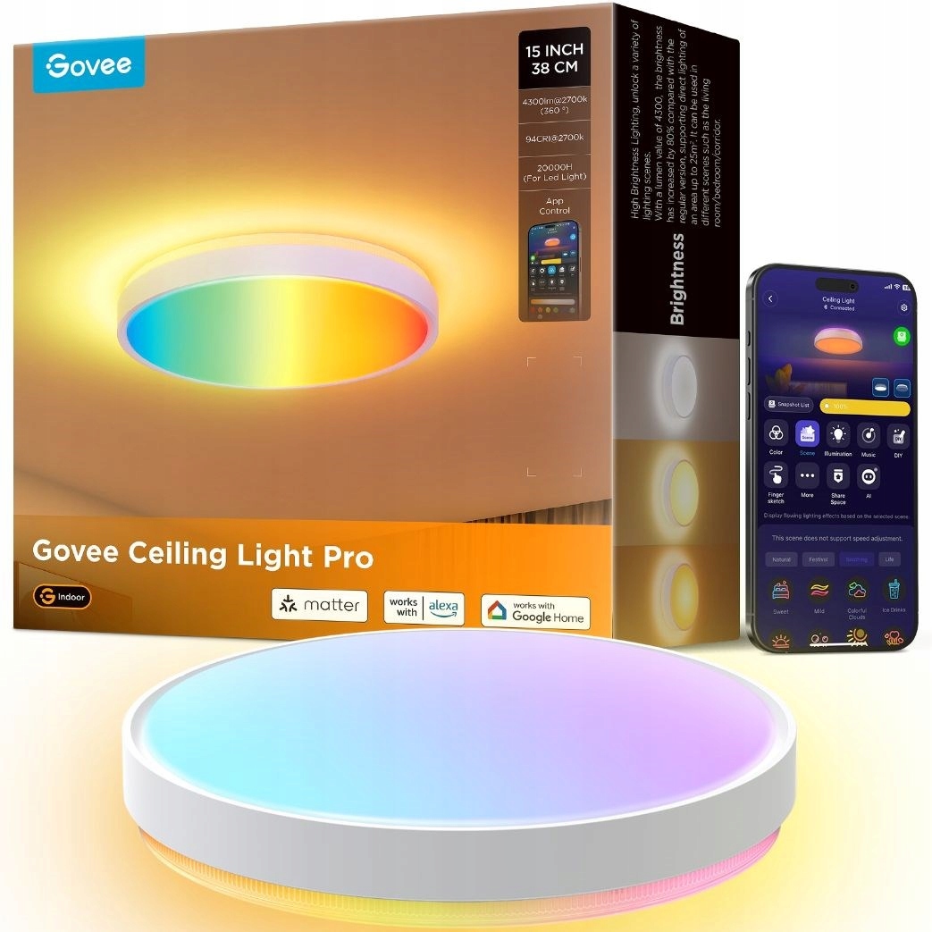 Led stropné svietidlo Govee Round Smart Ceiling Light (Inteligentné okrúhle