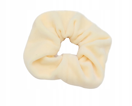 Gumka do włosów frotka scrunchie kremowa welur