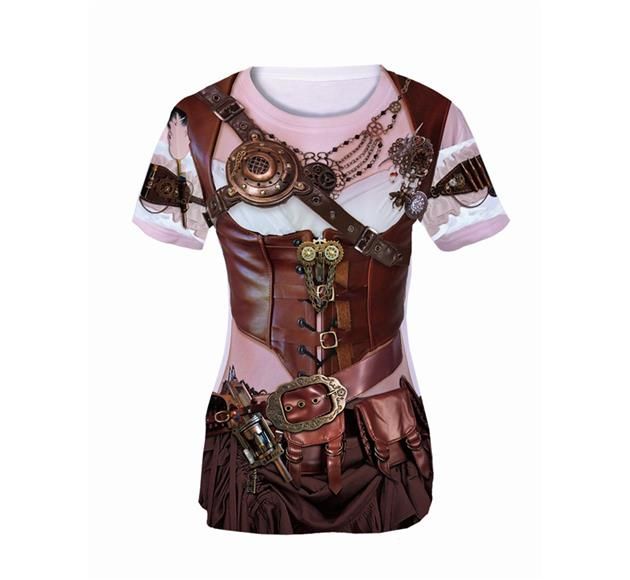

Strój, T-shirt z nadrukiem Steampunk Lady, rozm. L