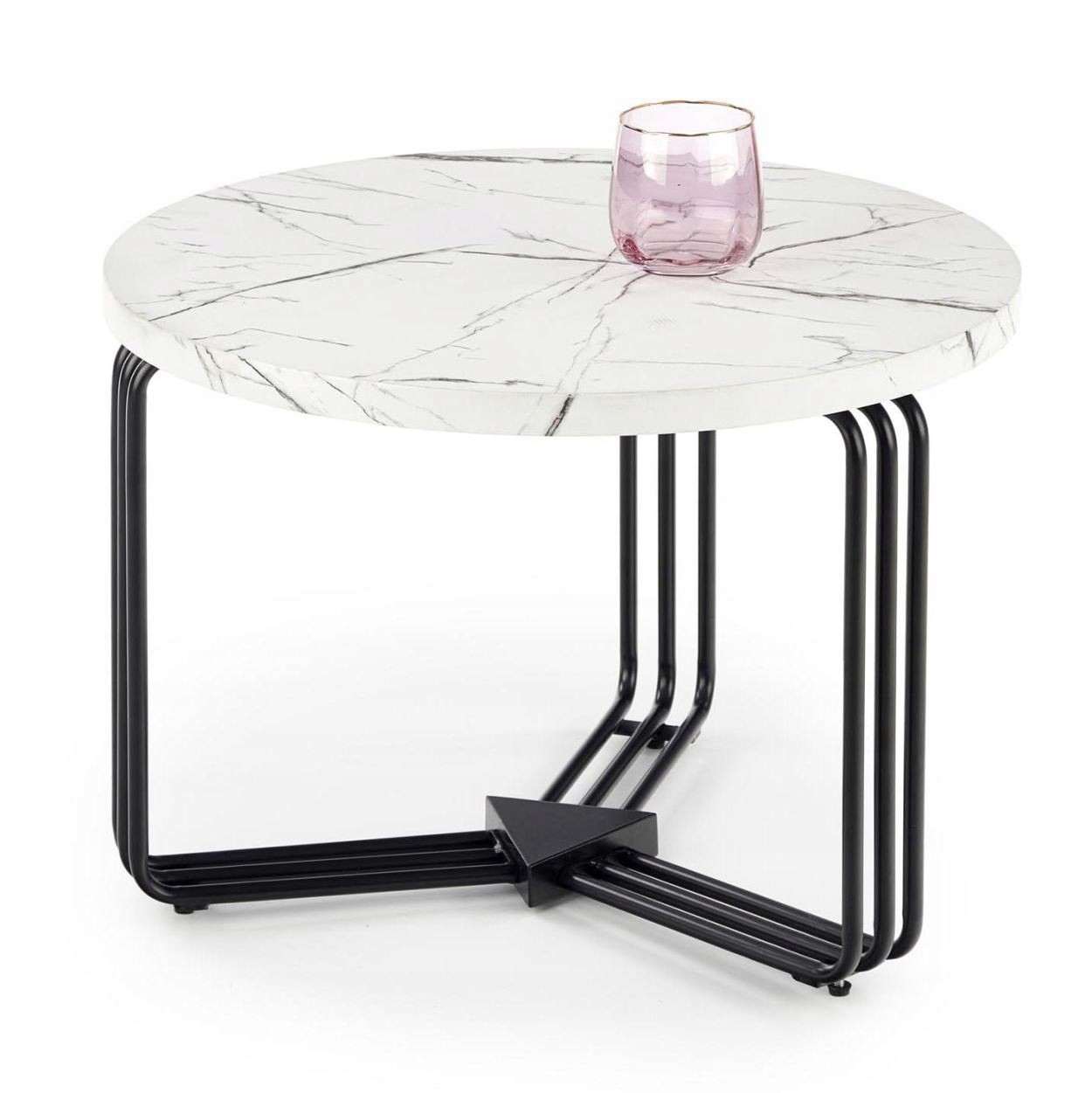 Biały okrągły stół ława stolik do salonu HALMAR