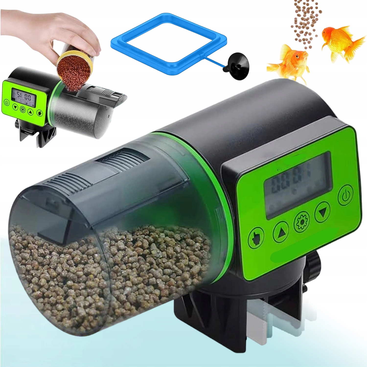 Levně Automatické Akvarijní Krmítko Na Ryby Dávkovač Krmiva 200 ML Napájené