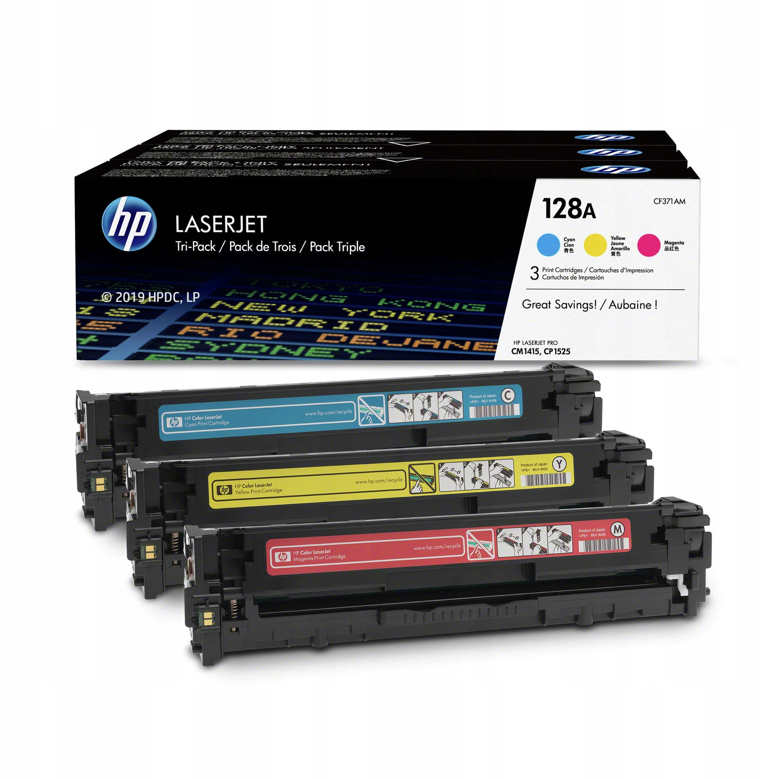 Toner Hp 128A CF371AM Cmy CP1525 CM1415 Trzypak 3 x 1 300 stron