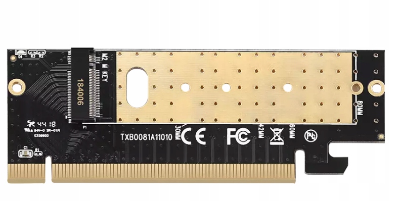 Adapter PCIe x16 M.2 M-Key SSD NVMe + RADIATOR Marka Inna