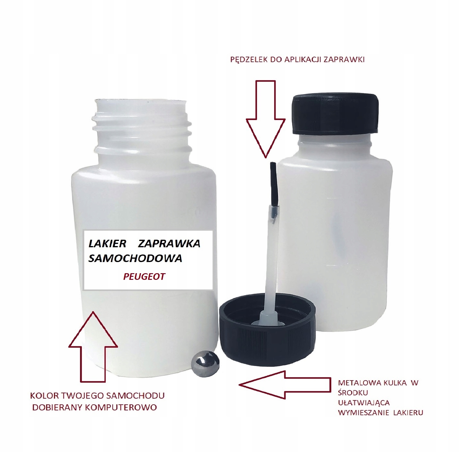 PEUGEOT LAKIER SAMOCHODO ZAPRAWKA KAŻDY MODEL 50ML