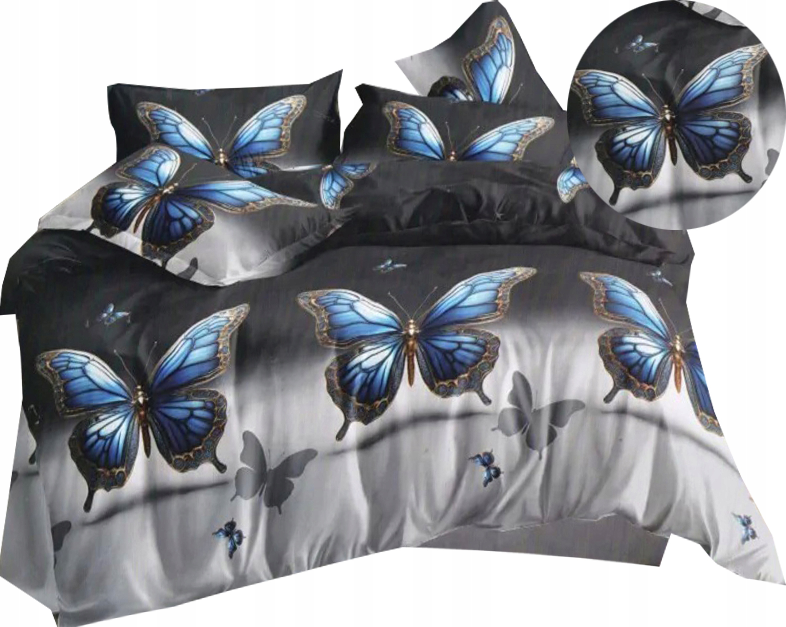 Flanela teplé povlečení 200x220 2 povlaky 70x80 na zip, květiny, motýli
