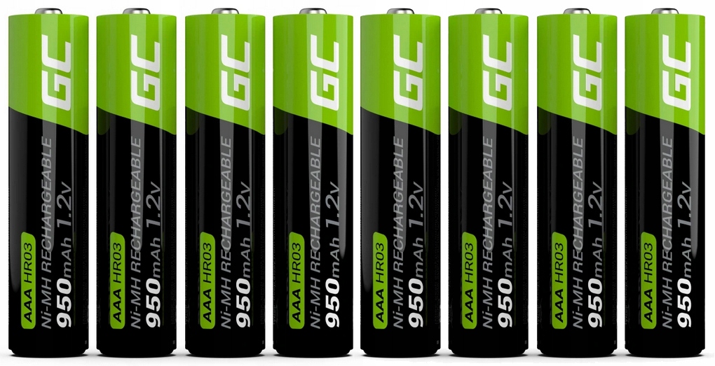 8x AKUMULATORKI AAA R3 GREEN CELL 950mAh BATERIE DO LAMP SOLARNYCH PALUSZKI