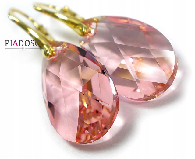 Krystaly Náušnice Zlaté Stříbro Certifikát 22Lr