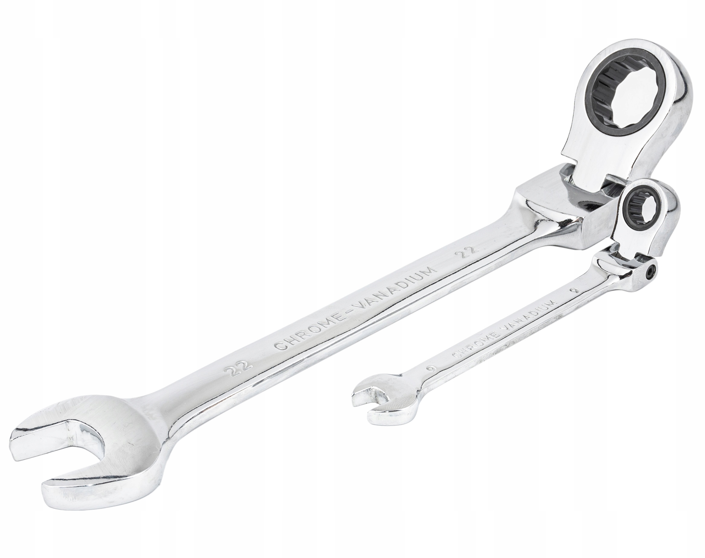 KLUCZE PŁASKO OCZKOWE Z GRZECHOTKĄ ŁAMANE 8-22 8F Marka SilverTools