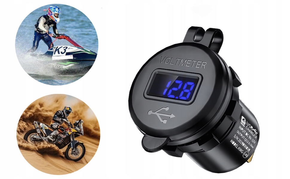 GNIAZDO ŁADOWARKA SAMOCHODOWA QC3.0 WODOODPORNY Producent inny