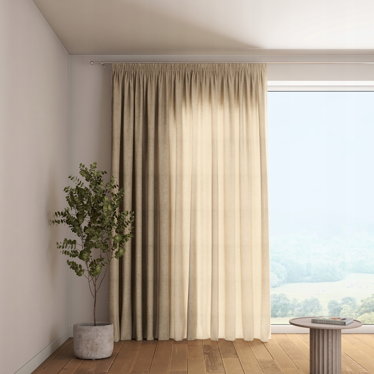 Dekoria Záclona na zvlnenej páske 1 ks 130x260 cm odtiene hnedej