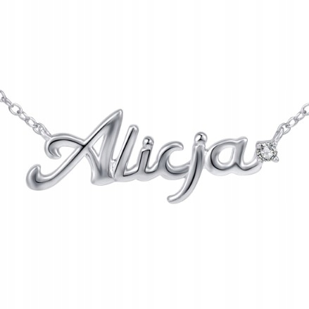 Stříbrný náhrdelník s řetízek pro ženy, jméno Alice, elegantní doplněk