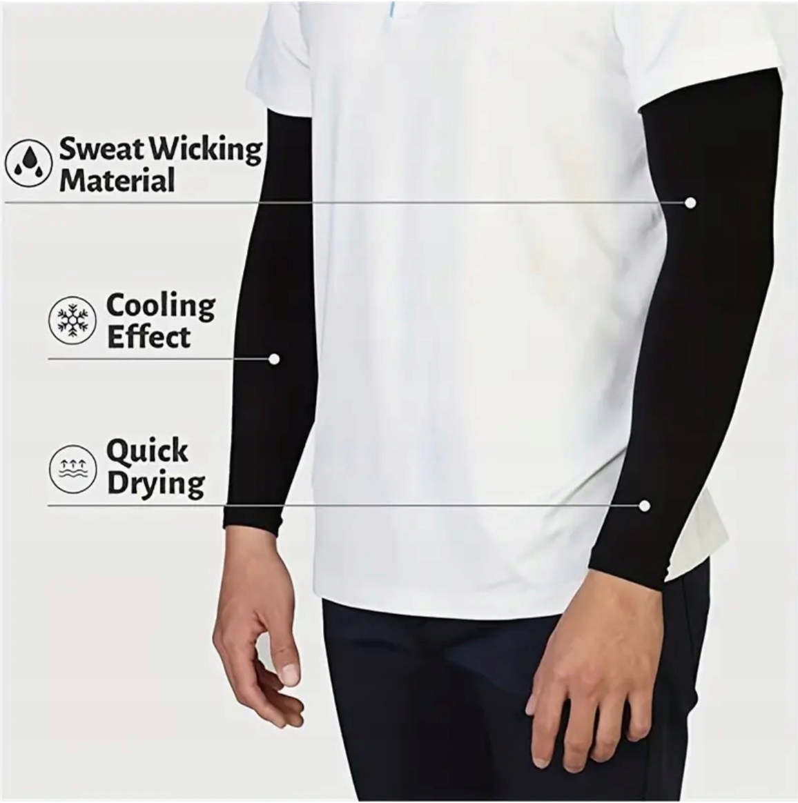 RĘKAW zakrywający tatuaż Mundur policyjny rower motocykl Czarny plus biały! Kolor czarny