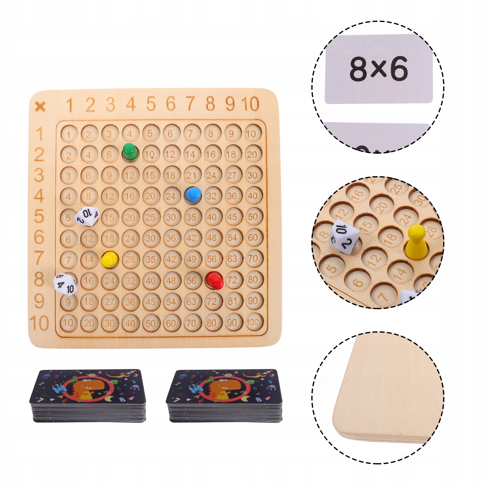 Plansza mnożenia dla dzieci - drewniane zabawki edukacyjne. Rodzaj nauka liczenia