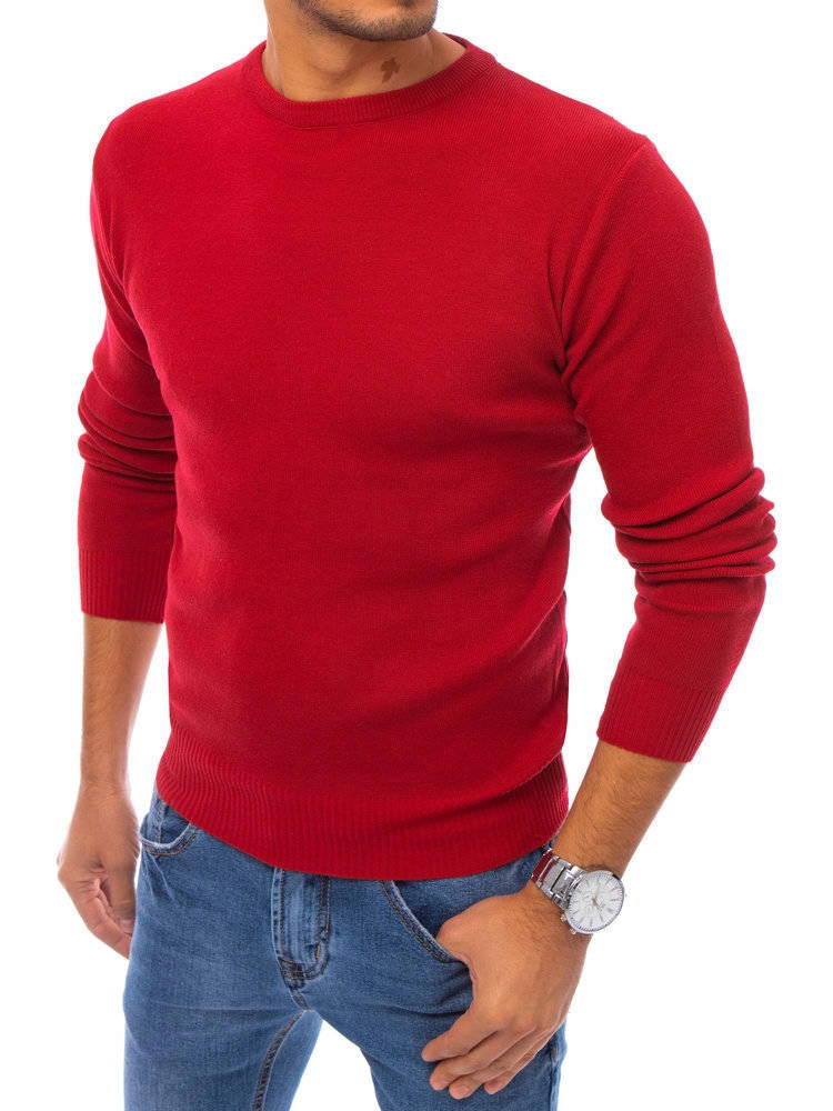 

Sweter Męski Klasyczny Gładki Czerwony roz. XL