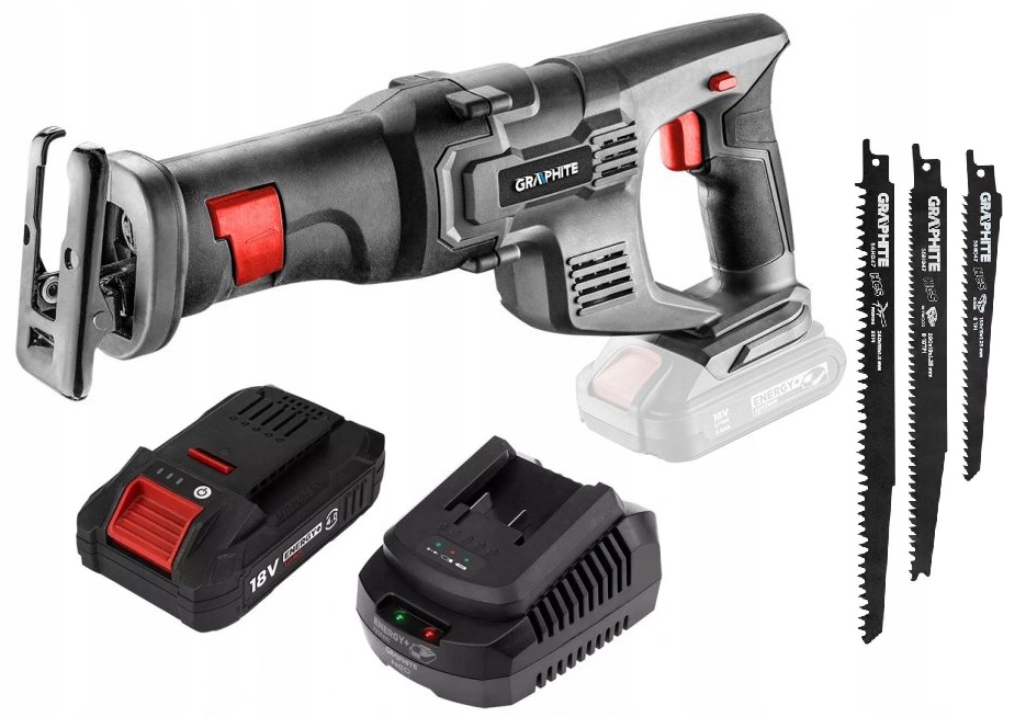 Graphite Šavlová Pila Akumulátor 4AH Energy+ 18V Komplet Pilové Listy