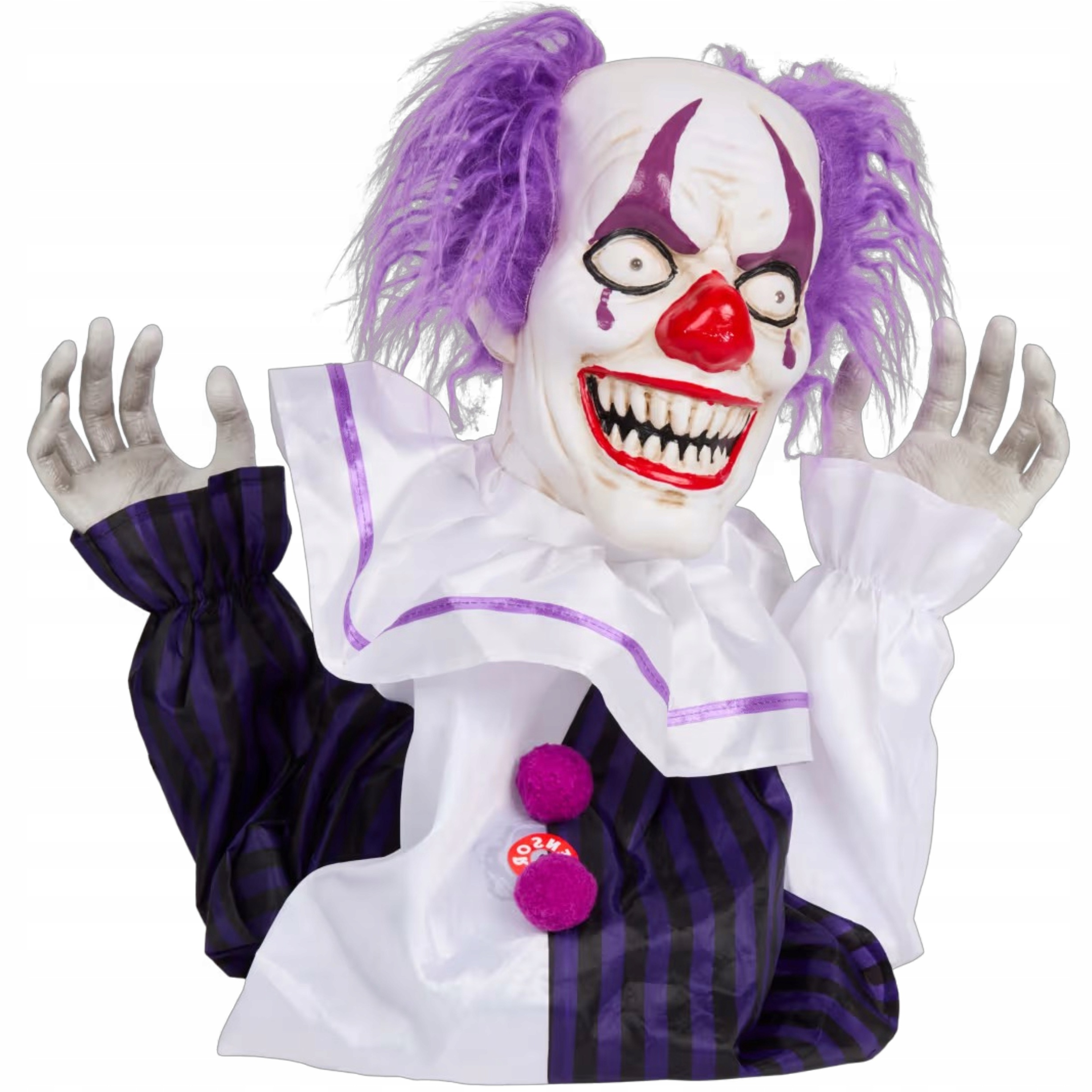 Pohyblivá dekorace klaun na Halloween se světlem a zvukem – strašidelná