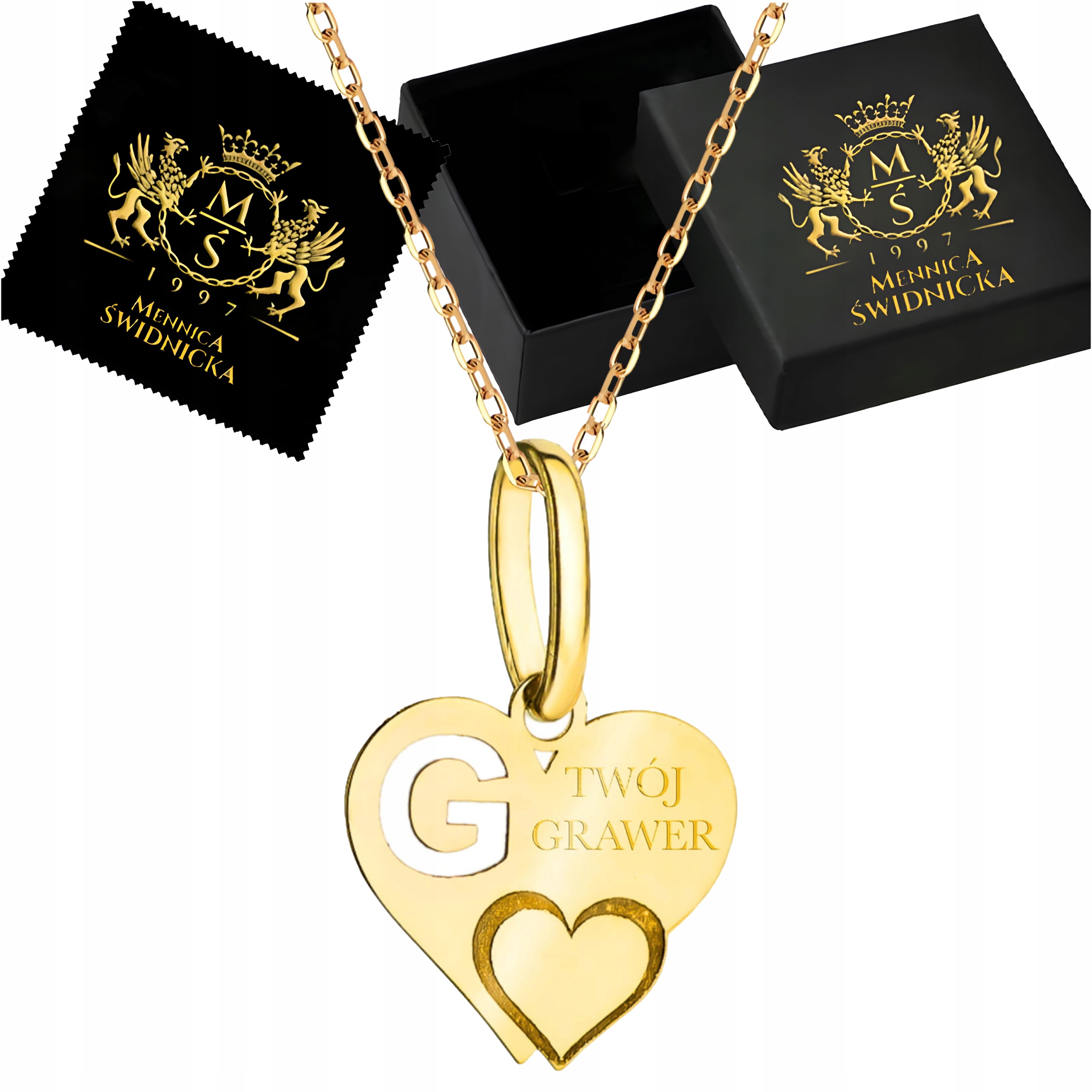 Zlatý Řetízek Ankr Zlatý přívěsek Srdce Písmeno G Zlato 585 Náhrdelník