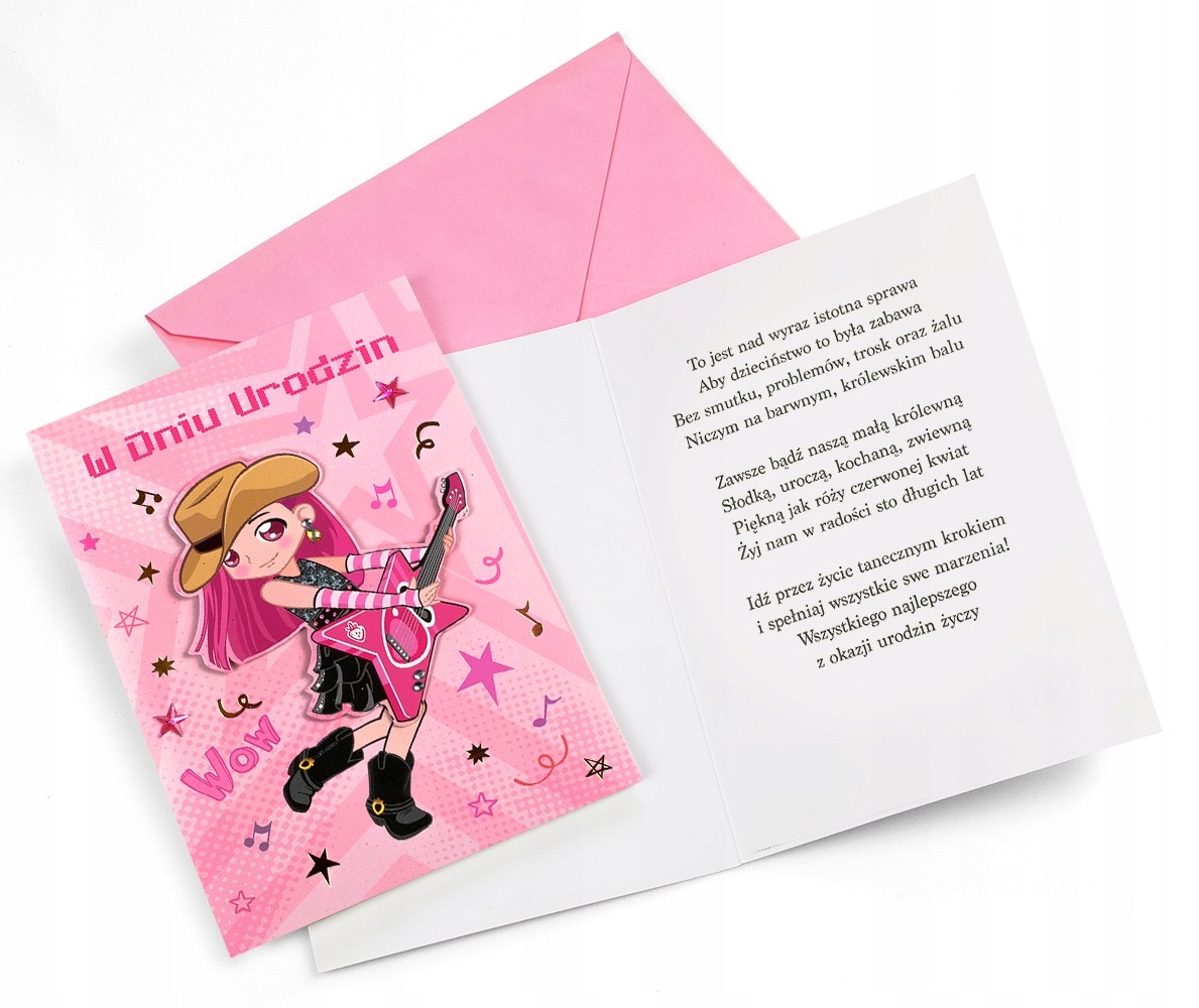 Kartki na Urodziny dla Dziewczynki nastolatki pięknie zdobiona Prezent M953 Stan opakowania oryginalne