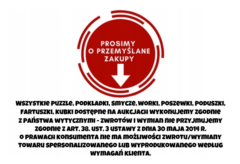 Puzzle z nadrukiem 252 el. + DOWOLNE IMIĘ - dużo wzorów Wiek dziecka 7 lat +